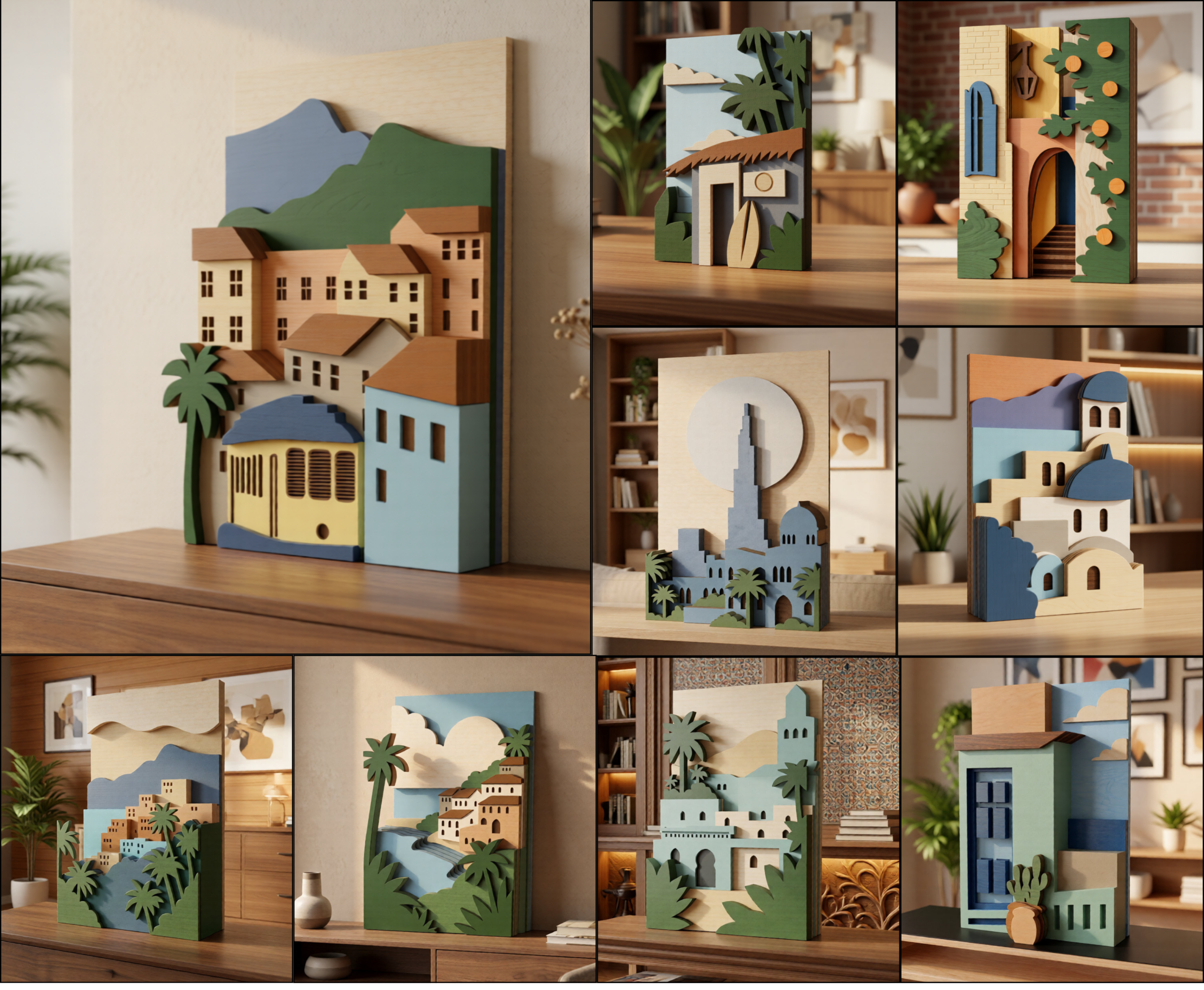 10 Layered Wooden Wall Art Bundle